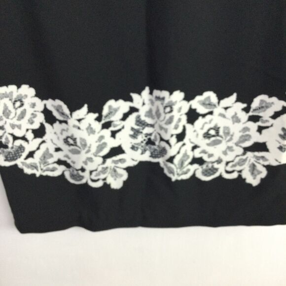 Adrianna Papell Womens Fitted Placed Printed Lace Dress Black White Size 6 NWT - Picture 10 of 16